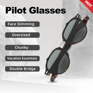 热销高品质时尚设计男女通用时尚UV400飞行员塑料奢华醋酸纤维太阳镜定制太阳镜制造商 - Product Image 3