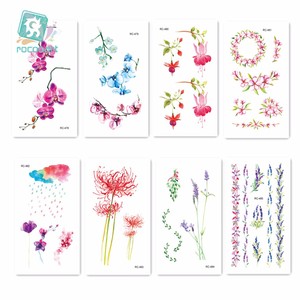 68 motifs de tatouage de lotus différents, <span class=keywords><strong>taille</strong></span> 10,5x6 cm, tatouage temporaire factice, imperméable, lavande, petite rose, autocollant de tatouage - Product Image 4