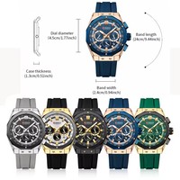 Jam Tangan Pria CURREN 8464 Fashion Mewah Tahan Air Sport Stopwatch Quartz Bisnis dengan Tali Silikon