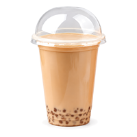 Gobelets à bulles en PET transparent avec couvercle en dôme, gobelets jetables en plastique pour boissons froides, thé au lait, boba, vente en gros