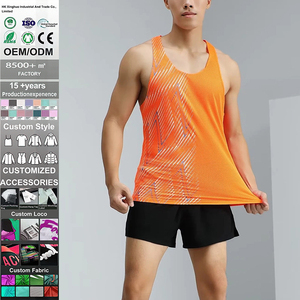 เสื้อกล้ามกีฬาผู้ชายคุณภาพสูง แบบสั่งทำพิเศษ ผ้าถัก แห้งเร็ว ไม่เป็นขุย ระบายอากาศดี พิมพ์ลายได้ เหมาะสำหรับวิ่ง ผลิตจากโพลีเอสเตอร์ - Product Image 1