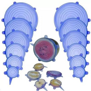 M0303 6 PCS/SET Couvercles extensibles en silicone <span class=keywords><strong>Couvercle</strong></span> universel en silicone pour emballage alimentaire, bol, casserole en silicone, cône de cuisson Cg Accessoires de cuisine - Product Image 1