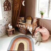Grand tapis de jeu pour bébé en forme de demi-cercle arc-en-ciel, tapis de sol doux pour les adolescentes, la chambre des enfants