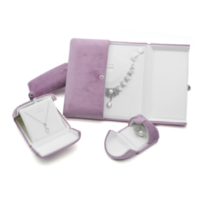 Factory Wholesale High-end Velvet Customized Color <strong>Jewelry</strong> Set Hidden Button Open Square Earrings Pendant Necklace Bracelet Box - Product Image 2