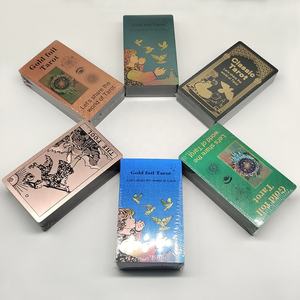 Jeu de Tarot Luxe Portable en Feuille d'Or, Cartes <span class=keywords><strong>Oracle</strong></span> avec Bel Emballage Plastique, Jeu de Société <span class=keywords><strong>pour</strong></span> Débutants, Rapport Qualité-Prix Excellent - Product Image 1
