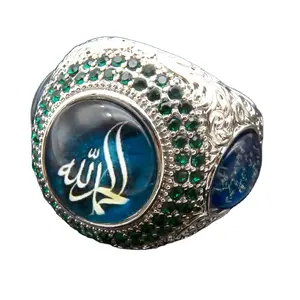 阿拉伯经文戒指个性化中东土耳其风格钻石幸运石环