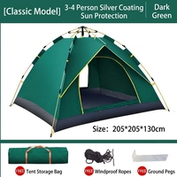 Tente de camping automatique à installation instantanée, spacieuse, portable, pour 3-4 personnes, quatre saisons, imperméable, protection 2000-3000 mm, grande taille