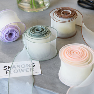 Nine-Colored <b>Ribbon</b> 6Cm Organza Fishtail <b>Ribbon</b> Solid Color For Flower Wrapping Valentine's Day Cake Boxes Bow Tie Headband - Product Image 1