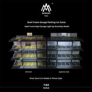 Scène de <span class=keywords><strong>garage</strong></span> américaine 1:64, modèle de parking simulé, stockage de voitures, ornements en plastique, édition légère, emballage en boîte blanche chinoise - Product Image 2