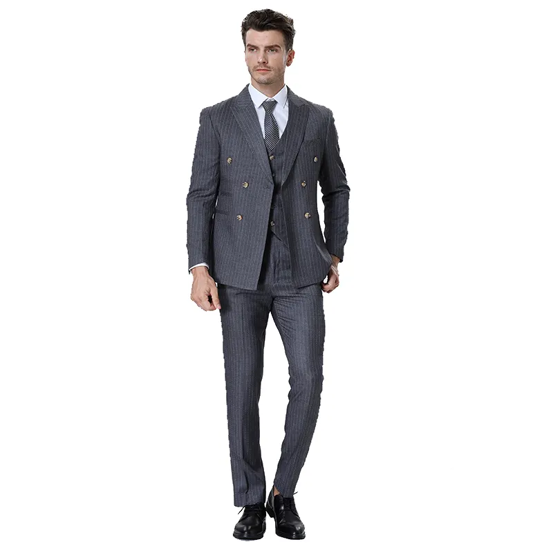 Men Suits Slim Fit 3 Pieces Prom Tuxedos Peaked Lapel Blazer Groomsmen casual Tailor Made Costume