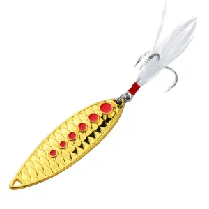 LINNHUE 1 pz Leech 3.4-6.7cm 3g 5g 7g 10g 15g bobina in lega di zinco Lure paillettes Hard Bait Sea Lake Lure Treble Hook Fishing Lure