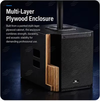 Haut-parleur colonne actif en bois de 15 pouces, forte demande, 2400W de puissance de crête, Bluetooth TWS pour banquets, lieux de culte, DJ mobile et performances live