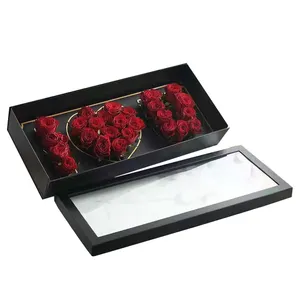 Großhandel Falten Valentinstag Rose Flower Box Rechteckig Ich liebe dich Floral Gite Box für Blumen verpackung