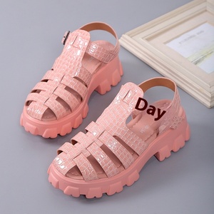 2025 New Foreign Trade Outdoor Roman <b>Sandals</b> Plus Size Thick Bottom Hollow Platform Woven Retro Baotou Summer Casual - Product Image 2