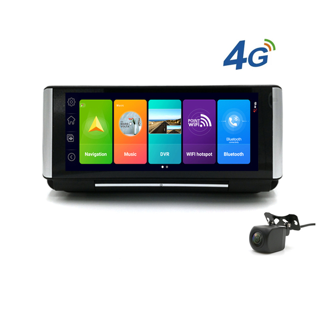 7 Inch 4G WiFi Android 8.1 GPS Car Auto 1080P Video Recorder Dual Camera 2+16G Dashcam GPS Navigation with Free Europe Maps