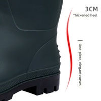 Bottes de pluie montantes imperméables et antidérapantes pour hommes 3531 avec semelle extérieure en tendon de bœuf et tige en cuir synthétique – Idéales pour la pêche estivale et le lavage de voitures