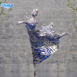 Tượng người khổng lồ 3D ngoài trời, trang trí nghệ thuật, gương trừu tượng, điêu khắc thép không gỉ - Product Image 6