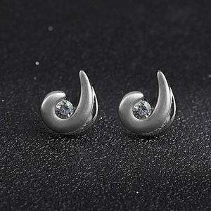 Hermosos Pendientes de Acero Inoxidable con Forma de Gota de Agua y Letra, Pendientes de Zirconia Cúbica con Baño de Luna para Mujer, Estrella de Diamantes - Product Image 3