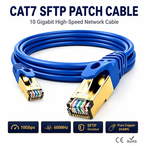 Cable Ethernet LAN Industrial Cat7 SFTP 10Gbps OFC, Conector <span class=keywords><strong>RJ45</strong></span> Chapado en Oro, <span class=keywords><strong>Colores</strong></span> Personalizados, Cable de Conexión para Servidor en la Nube Empresarial - Product Image 4