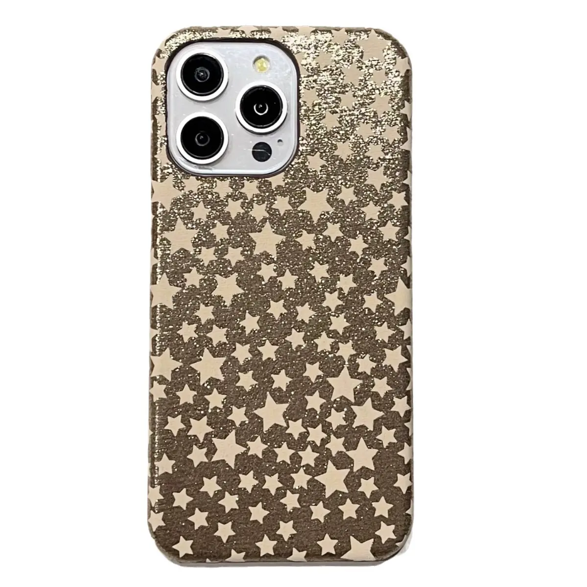 Sert Glitter yıldız leopar deri kılıf cep cep telefonu iPhone için kılıf 14 Pro Max 15 13 12 11