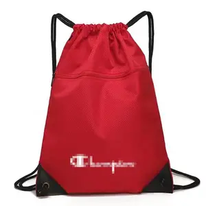 Hochwertige Polyester Draw String Sport Rucksack Sporttasche Wasserdichte benutzer definierte Logo Promotion Fitness Kordel zug Taschen