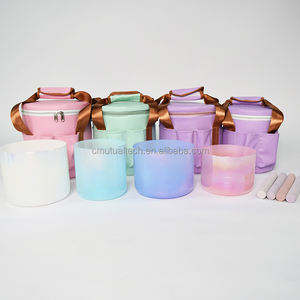 Cuenco Cantante Transparente de Color Cósmico Q're, Cuenco de Cristal de Cuarzo Transparente y Colorido, Instrumentos de Sanación por Sonido - Product Image 1