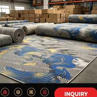 Tapis commercial imprimé à motif vague moderne, design géométrique chinois, pour hôtel et maison, taille personnalisée disponible