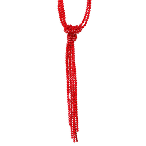 Collar de Moda con Cuentas, Acero Inoxidable 316L, Baño de Oro PVD, Resistente y Sostenible, Cuentas Rojas de Hilo Largo - Product Image 2