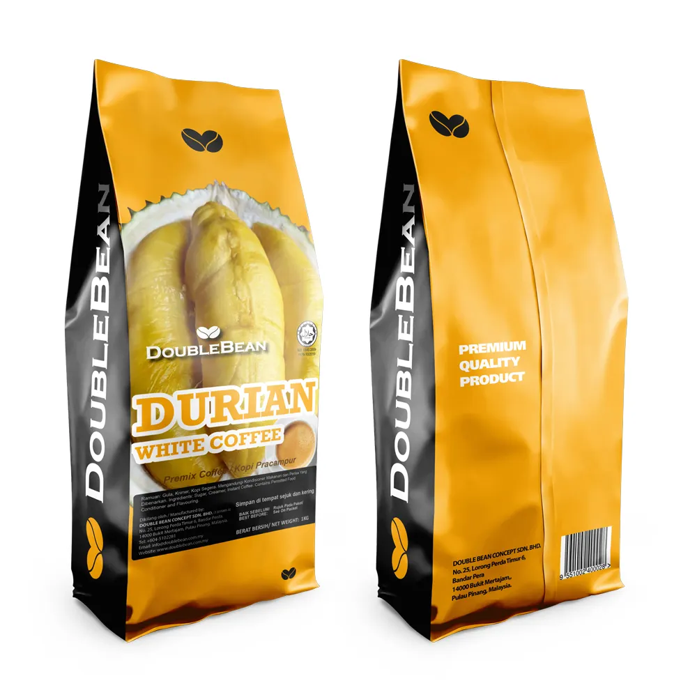 Penang Durian White Coffee 3 in 1 Premium Instant Premix High Quality Soluble Coffee from Malaysia White Coffee Manufacturer