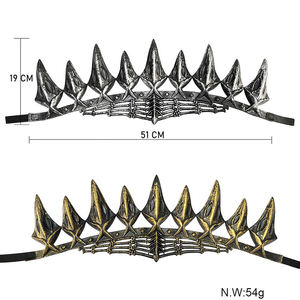 Halloween scène spectacle corbeau cheveux diadème PU moussant habiller accessoires antique roi couronne médiévale - Product Image 5