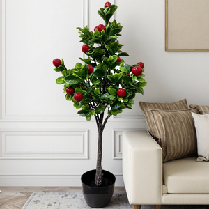 Plantes vertes artificielles de haute qualité pour les décorations de mariage en plein air, jardin, ficus, herbe, 80 cm, arbre à pommes en plastique populaire - Product Image 3