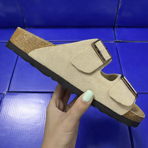 Pantuflas de Cuero de Vaca de Primera Calidad Bk Aarizonatop, de Doble Hebilla, Suela Suave, Abiertas, para Hombre y Mujer, Comodidad al Aire Libre - Product Image 6