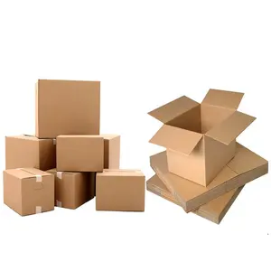 Custom Logo Printed Flat pack Paper Packaging Box Corrugated Carton Cardboard Die Cut Folding Kraft Mailer Shipping Mailing Box