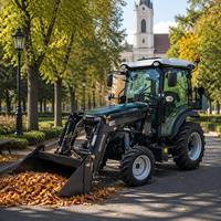 Trattore a 4 ruote motrici da 50 CV omologato UE con caricatore frontale, motore diesel e pompa, certificato E-MARK per lavori agricoli europei - Alta qualità