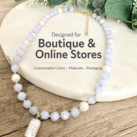 Collier personnalisé en perles baroques d'eau douce, plaqué or, en acier inoxydable, avec pierres naturelles, faible MOQ, pour la collection d'été