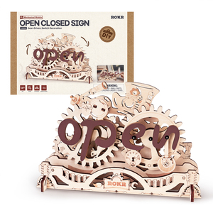 Robotime Rokr Artilugio Modelos mecánicos LK506 Letrero abierto y cerrado Artesanías de madera DIY Rompecabezas 3D de madera - Product Image 6