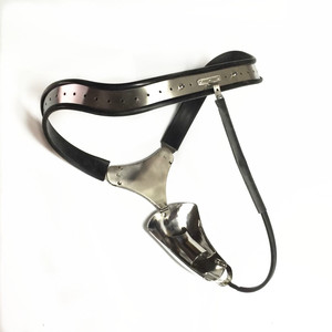 Cinturón <span class=keywords><strong>de</strong></span> Castidad Masculino con Bloqueo, <span class=keywords><strong>de</strong></span> Acero Inoxidable y Silicona, Dispositivo <span class=keywords><strong>de</strong></span> Restricción para Pene, Impermeable, Tamaño Ajustable, Color Negro Emperador - Product Image 4