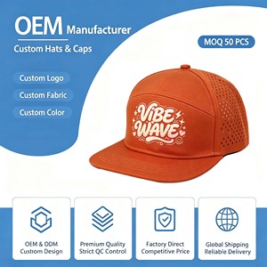 Snapback Nylon <b>Hats</b> With Rope Custom Embroidery logo 5 Panel Unstructured Caps - Product Image 1