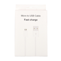 Câble de charge micro USB blanc avec charge rapide et transfert de données, matériau TPE pour téléphones mobiles