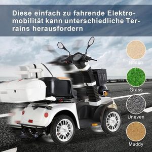 สกู๊ตเตอร์ไฟฟ้าสำหรับผู้พิการ ZVGREEN-DJ(x)-1000-S25 รุ่น 3 เกียร์ มอเตอร์ 1000 วัตต์ ความคล่องตัวสูง สีขาว รับน้ำหนักได้ 150 กก. ได้รับมาตรฐาน ECE ZVGREEN - Product Image 3