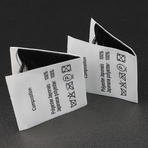 Prix d'usine tissé privé étiquettes blanches fabricant de vêtements étiquettes de tissu fer sur le cou coton étiquette de vêtements personnalisée - Product Image 5