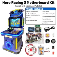Kit DIY de jeu de course d'arcade 3 en 1, simulateur de conduite automobile, carte mère, carte de contrôle, volant, pièces de machine à monnayeur