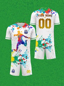 वी-गर्दन फुटबॉल जर्सी शॉर्ट्स व्यक्तिगत कस्टम नाम नंबर लोगो 100% पॉलिएस्टर स्वेट-विकिंग लुभावनीय यूनिसेक्स वयस्क - Product Image 6