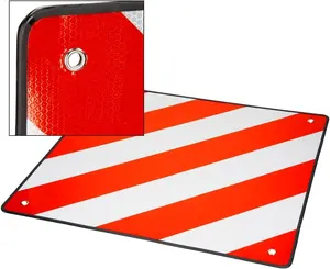 Securun fabbrica direttamente custom di alluminio segnale di avvertimento bianco pellicola riflettente con striscia rossa 50*50cm