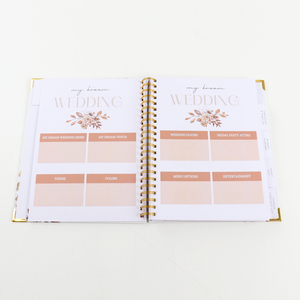 Impression couverture rigide planificateur <span class=keywords><strong>de</strong></span> mariage personnalisation personnalisation mon livre <span class=keywords><strong>de</strong></span> mariage <span class=keywords><strong>de</strong></span> rêve avec bords dorés - Product Image 5