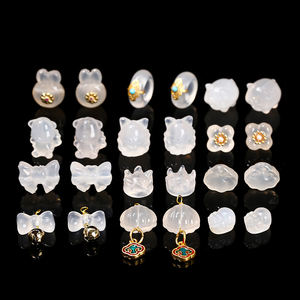 JD GEMS Ciondolo Portafortuna <span class=keywords><strong>di</strong></span> Agata Bianca Salina Naturale Perline Intagliate a Forma <span class=keywords><strong>di</strong></span> Gatto e Pixiu per Creazione <span class=keywords><strong>di</strong></span> Gioielli - Product Image 5