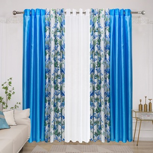 Tenda Pronta per Finestra e Porta Larga da <span class=keywords><strong>Soggiorno</strong></span> di Lusso, Design alla Moda per la Casa, Filtrante, Set da 5 Pezzi con Stampa Floreale e Occhielli - Product Image 6