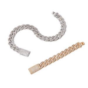 Ciondolo lucido a catena cubana con zirconi di zucchero di roccia da 20mm di gioielli popolari europei e americani - Product Image 3