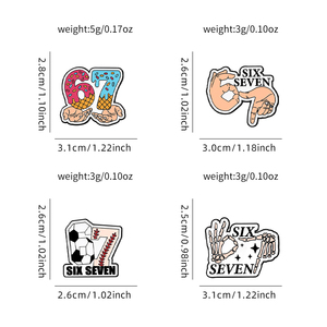 Pins de Esmalte Personalizados al por Mayor con Diseño de <span class=keywords><strong>Memes</strong></span> Six Seven - OEM/ODM para Mercancía de Cultura Pop Humorística, Regalos Promocionales y Accesorios de Moda - Product Image 3