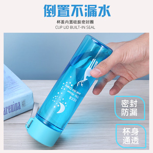 Portable Plastic Water Bottle 450Ml Deer Pattern For Students Summer Sports Cup - Product Image 3